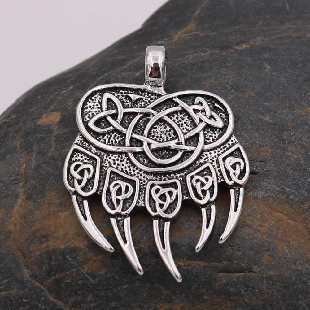 Viking Odin Bear Paw Alloy Necklace - Norse Legacy Collection