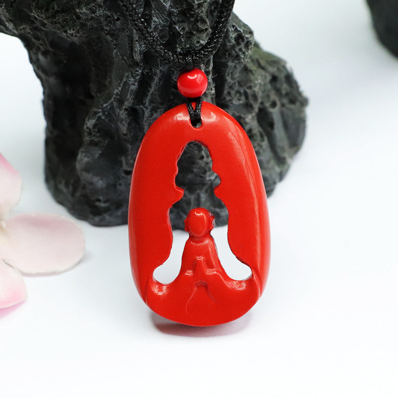 Cinnabar Hollow Enlightenment Pendant Red Sand Pendant Jewelry