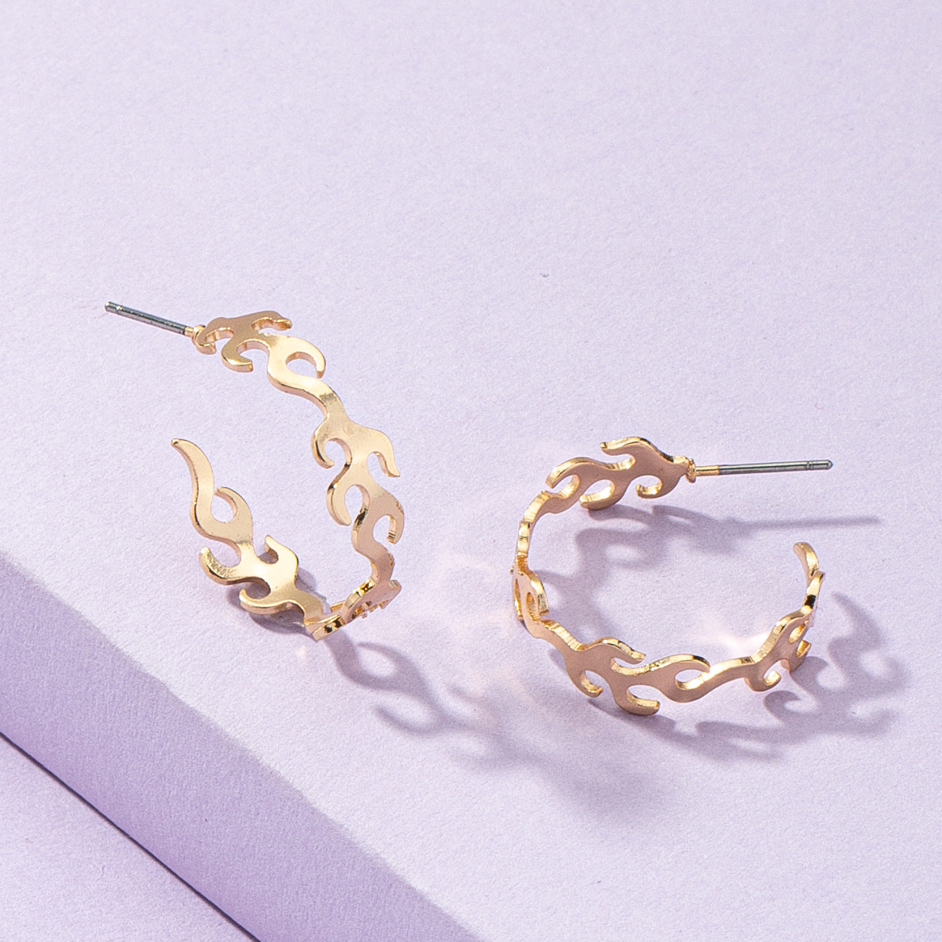 Fire & Geometry Statement Earrings - Vienna Verve Collection