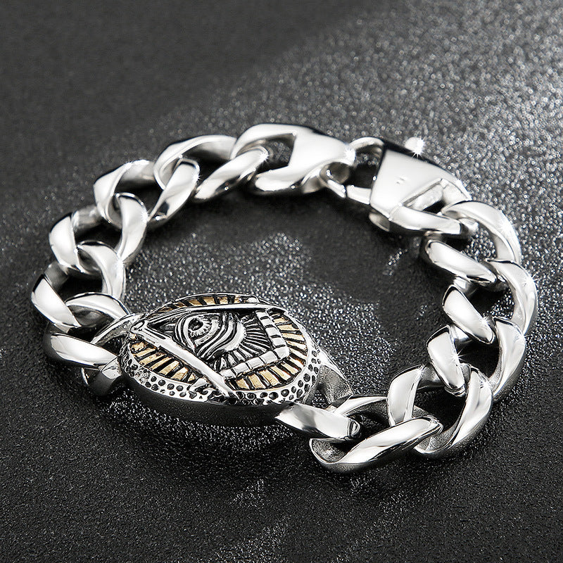 Vintage-Inspired European and American Skull Men's Bracelet in Stainless Steel Titanium