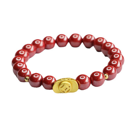 Emperor Sand and Cinnabar Stone Bracelet