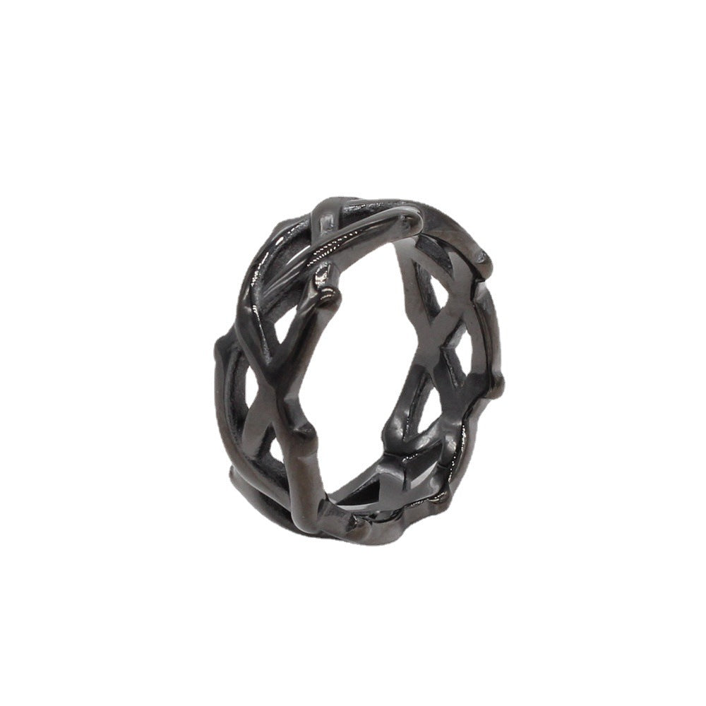 Simple European and American Thorn Crown Men's Titanium Steel Ring