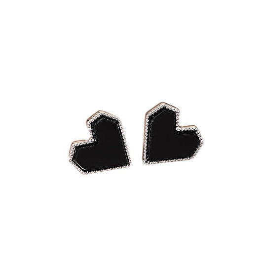 Geometric Black Round Men's Earrings - Vienna Verve Collection