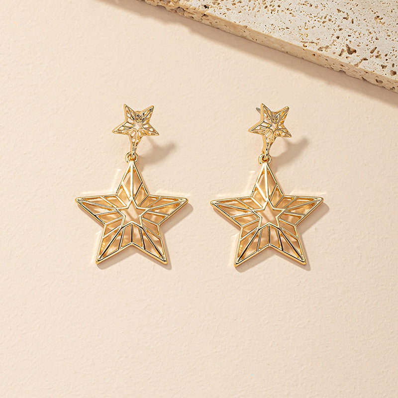 Creative Star Asymmetry Metal Earrings - Vienna Verve Collection by Planderful