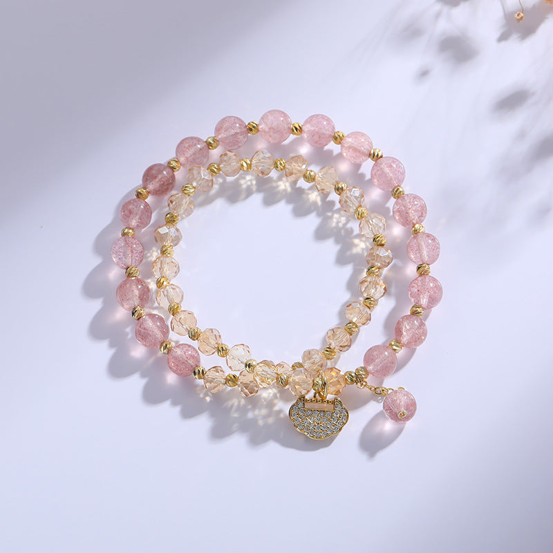 Luxurious Crystal Bracelet with Unique Ruyi Lock Design