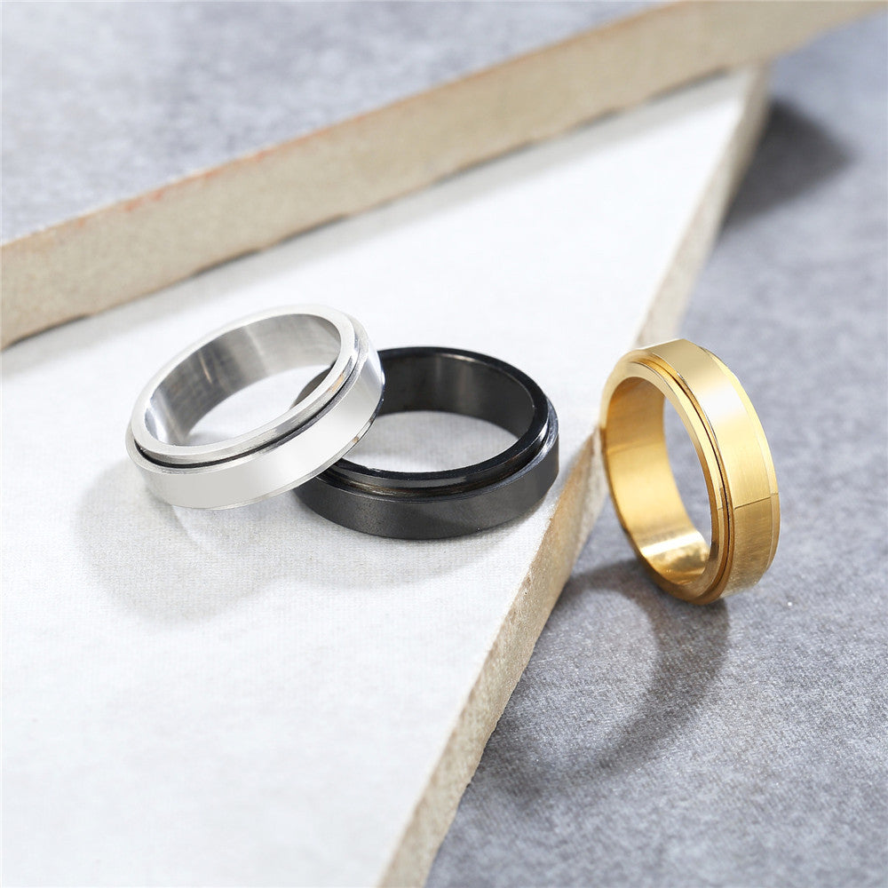 Elegant Rotating Titanium Steel Ring for Everyday Wear