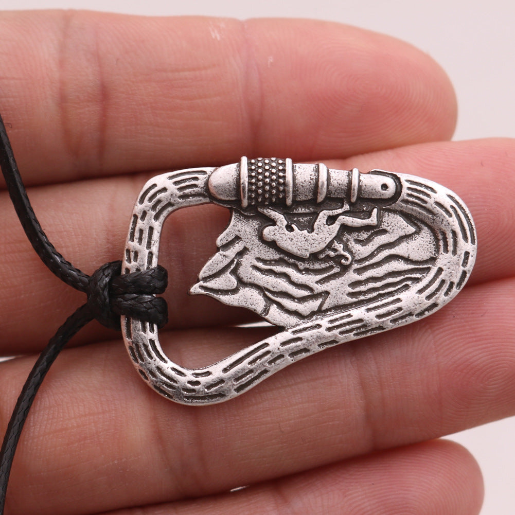 Explosive Rock Climber Necklace with Minimalist Norse Legacy Design