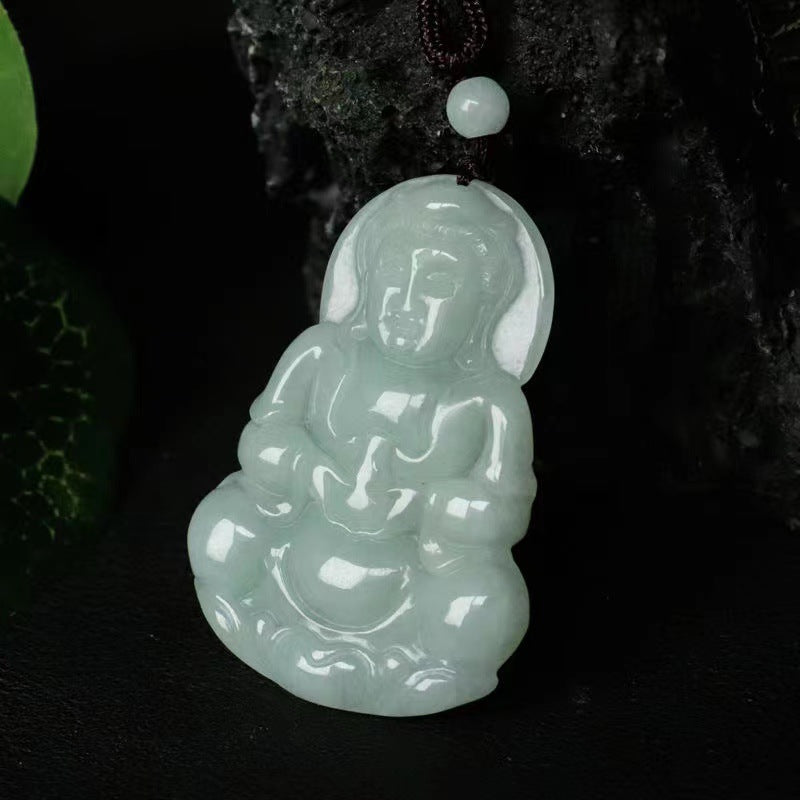 Enlightened Jade Buddha Pendant by Planderful Collection