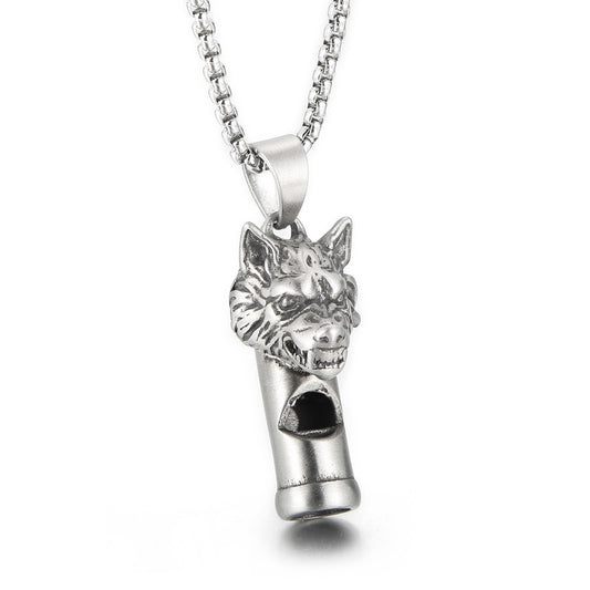 Wolf Whistle Titanium Steel Men's Pendant - Animal Series One Piece