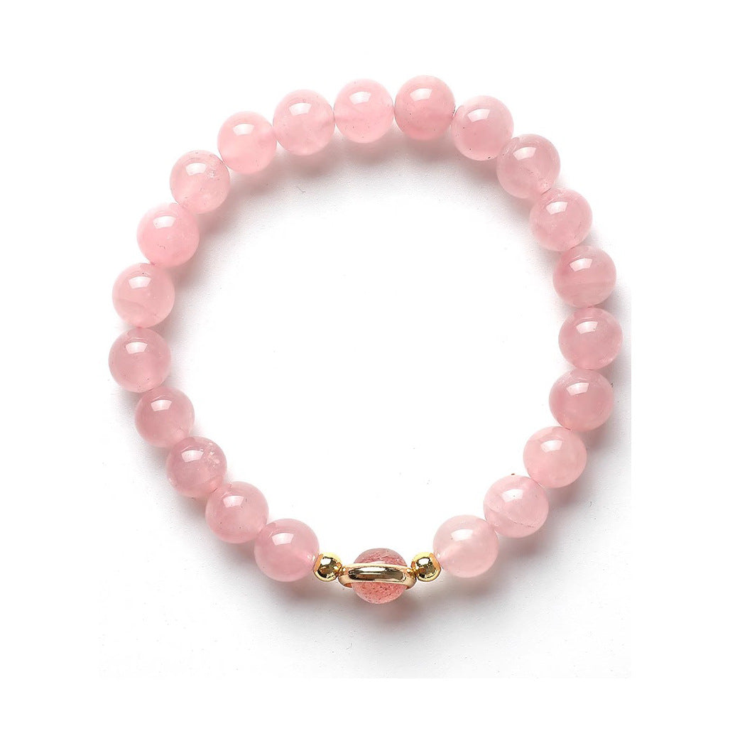 Peach Blossom Crystal Sterling Silver Bracelet - Fortune's Favor Collection