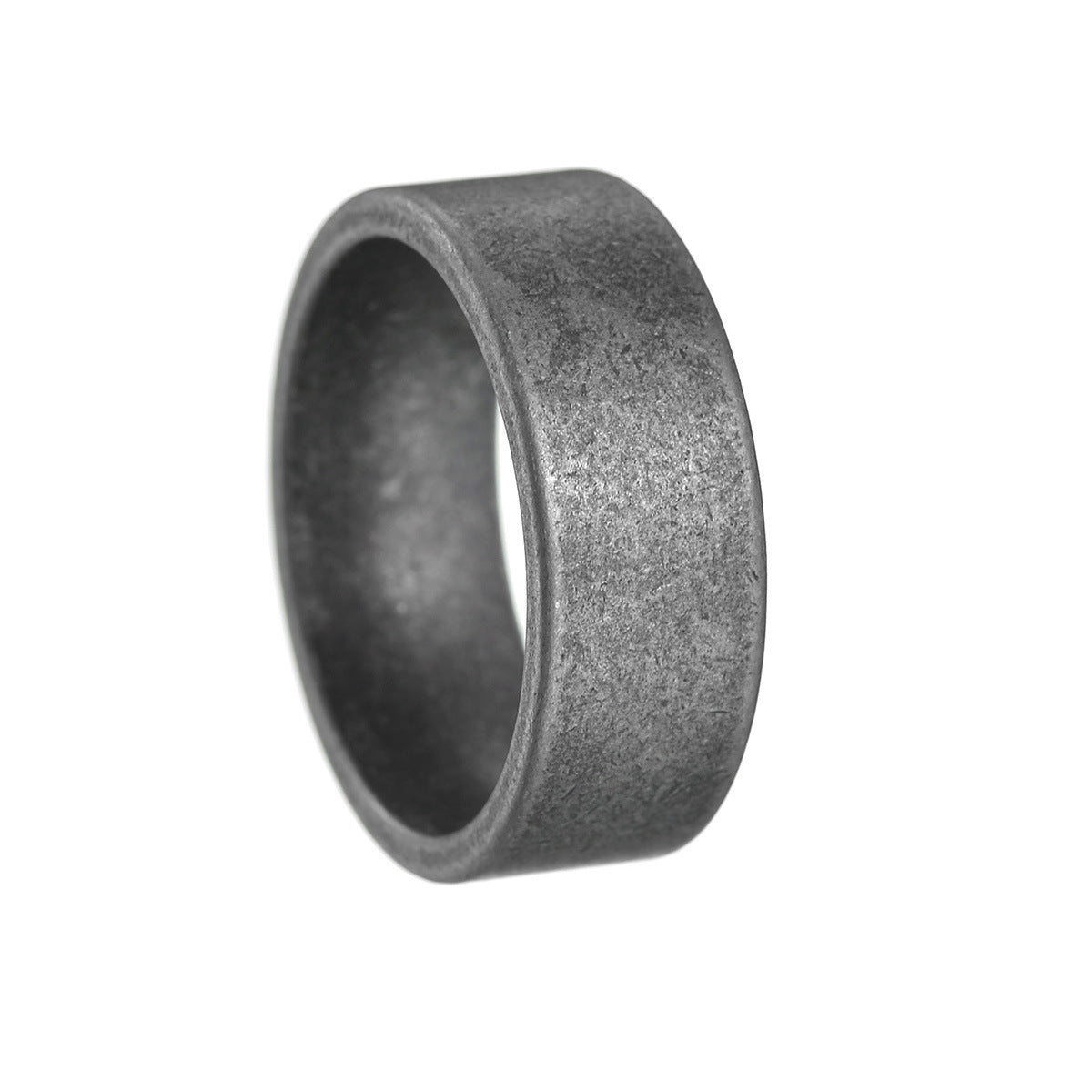 Classic Men's Titanium Ring - Vintage Silver Outdoor Jewelry for Men