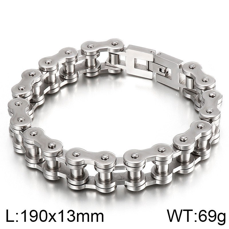 Urban Chic Titanium Steel Bicycle Bracelet for Men - Hip-Hop Street Style Jewelry