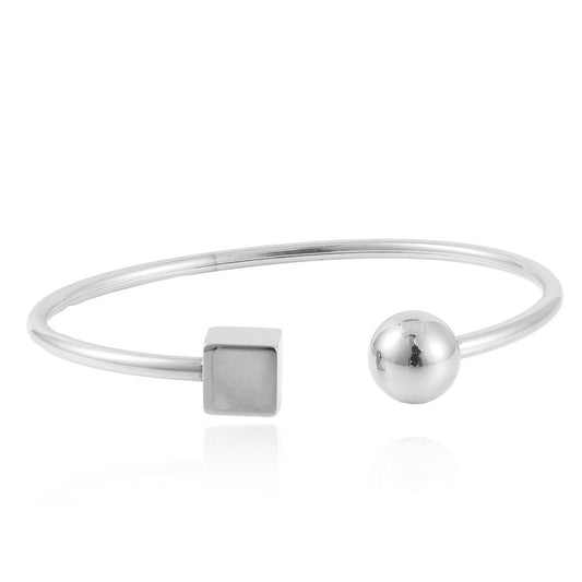 Stylish Square Ball Titanium Steel Bracelet for Women - Trendy Light Luxury Design