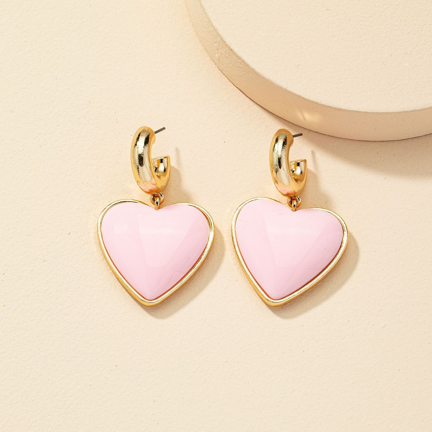 Exaggerated Peach Heart Earrings - Vienna Verve Collection