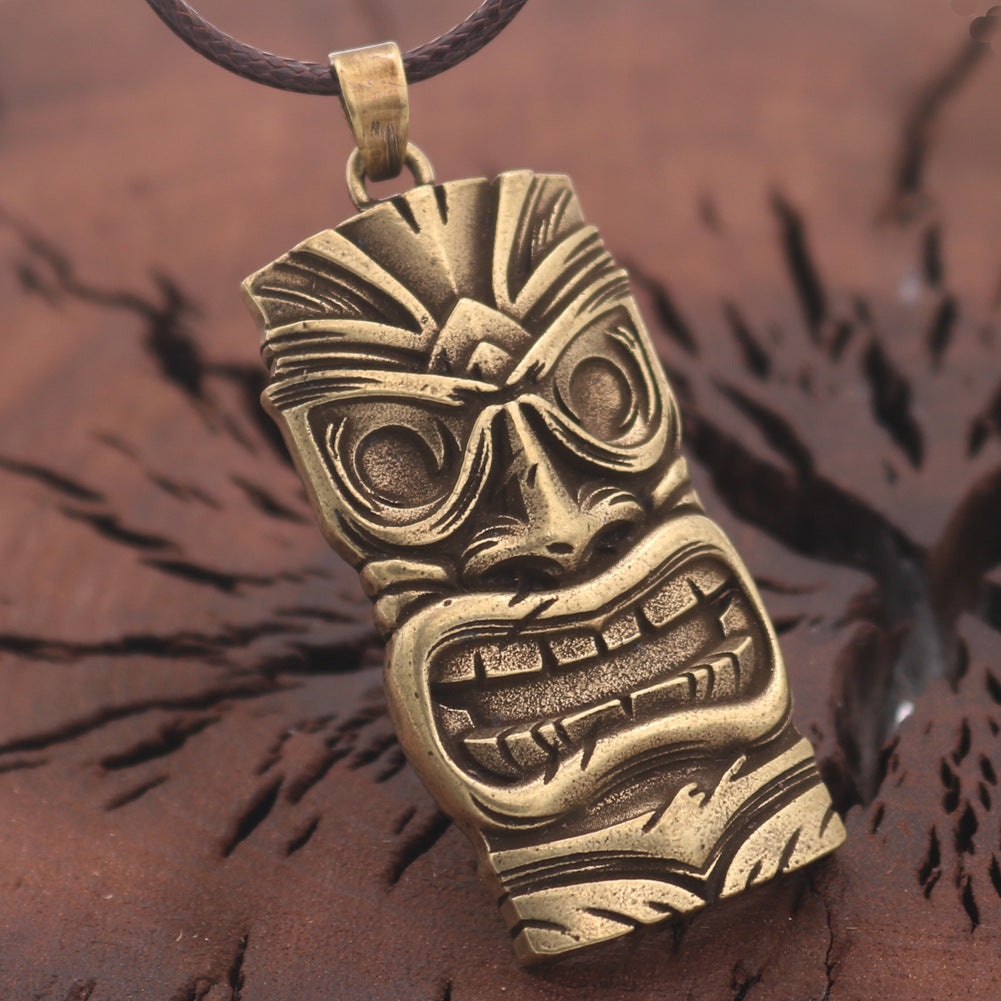 McKay New Zealand God Metal Necklace - Polynesian Tiki Totem for Men