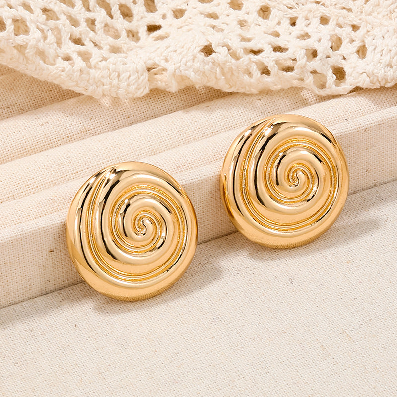 Metallic Vortex Circle Earrings - Vienna Verve Collection