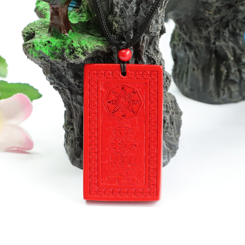 Pendant for Exam Success with Red Sand Square Gem