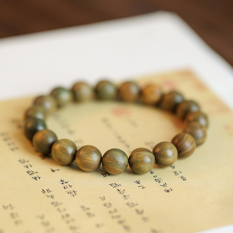 Tranquil Green Sandalwood Buddha Bead Bracelet for Couples and Individuals