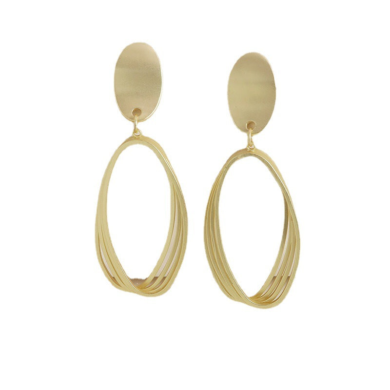 Golden Matte Metal Earrings - Vienna Verve Collection