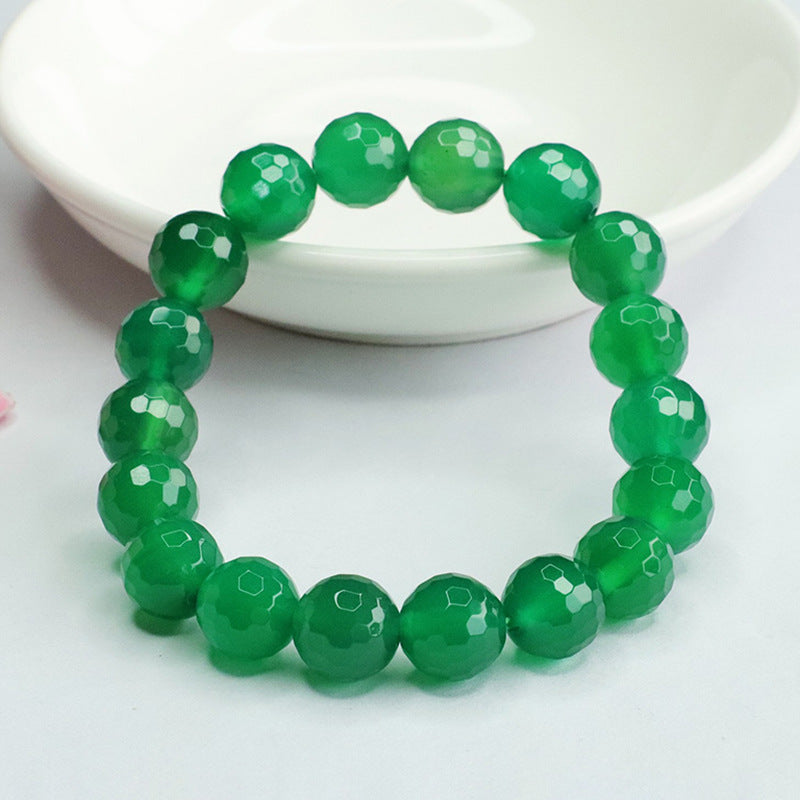 Emperor Green Chalcedony Sterling Silver Bracelet