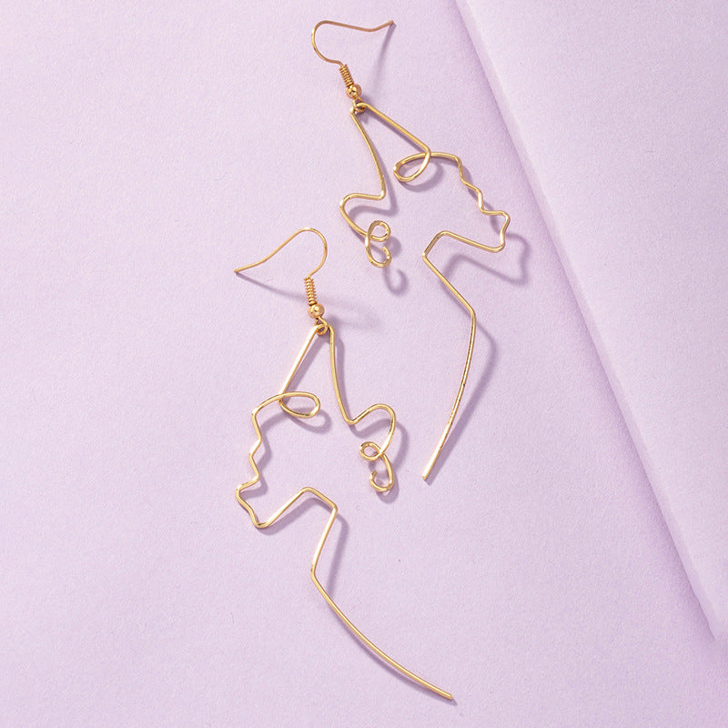 Exaggerated Abstract Figure Earrings Set - Vienna Verve Collection