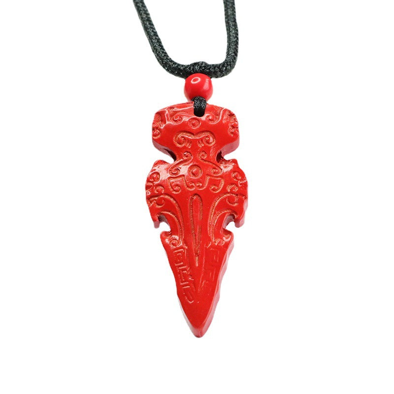 Cinnabar Pendant, Red Sand Sword Pendant