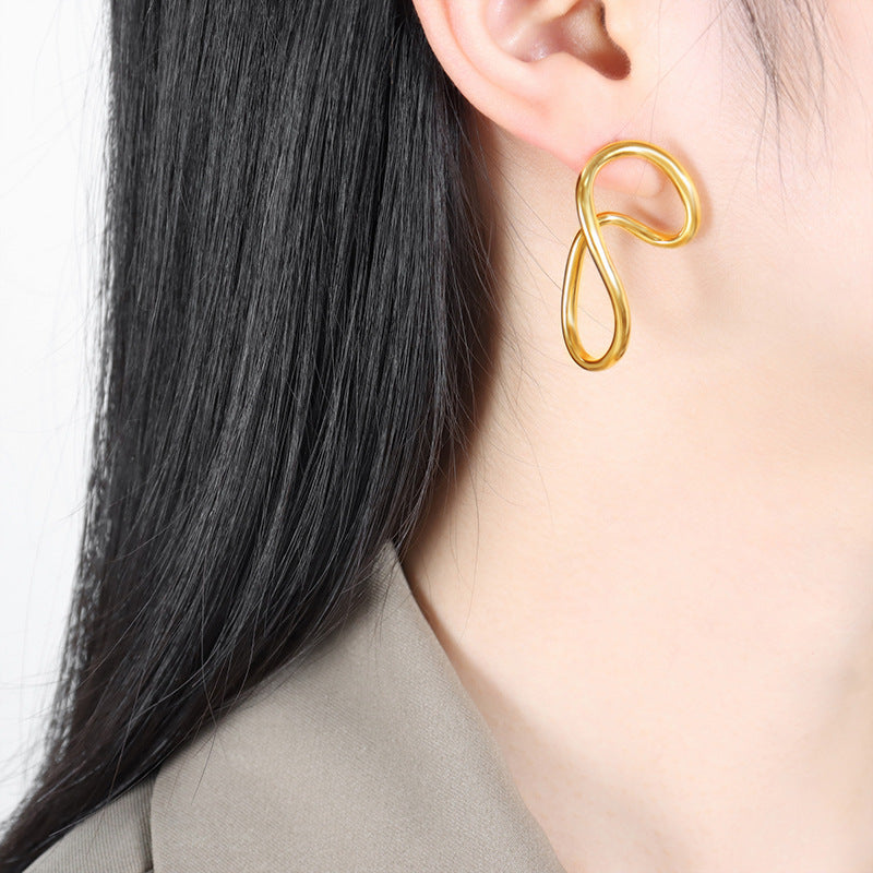 Chic Geometric Earrings in Titanium Steel with 18K Gold Plating