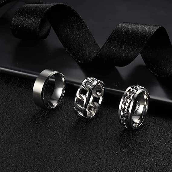 Sleek Titanium Steel Chain Ring for Stylish Men