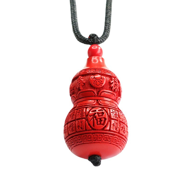 Vermilion Sand Pendant, Red Sand Blessing Gourd Pendant