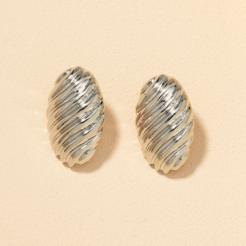 European and American Metal Texture Earrings Set - Vienna Verve Collection