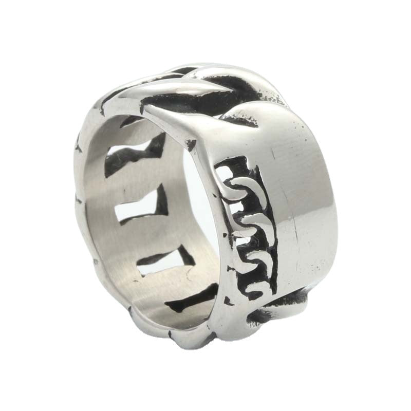 Titanium Steel Car Chain Ring for Men - Retro Punk Stylish Accessory