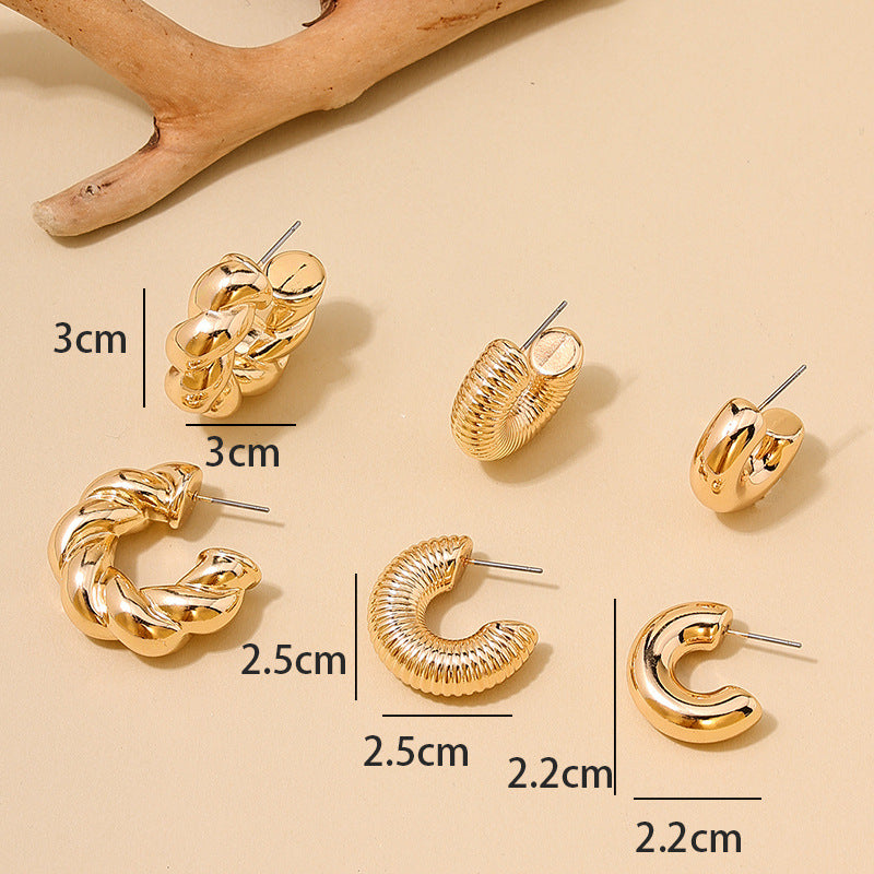 Elegant Vienna Verve Metal Earrings Set with Light Luxury Design