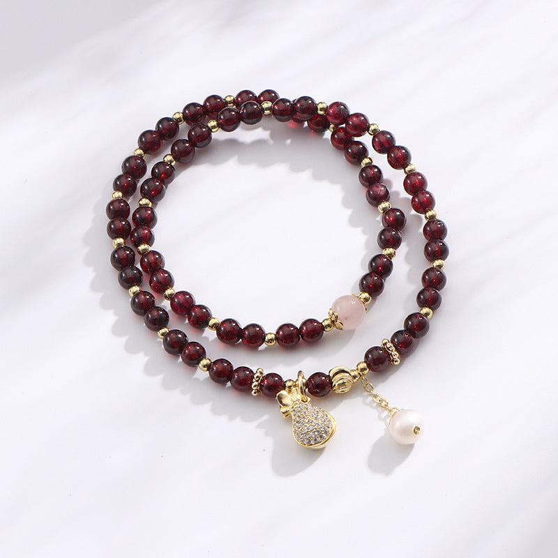 Fortune's Favor Sterling Silver Garnet Bracelet