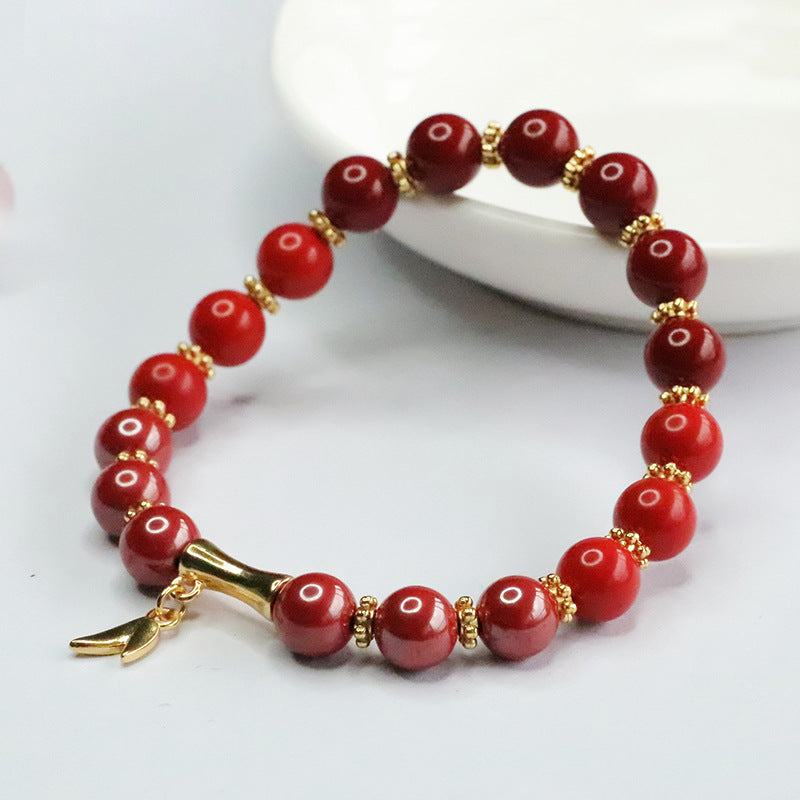 Vermilion Sand Sterling Silver Cinnabar Stone Bracelet