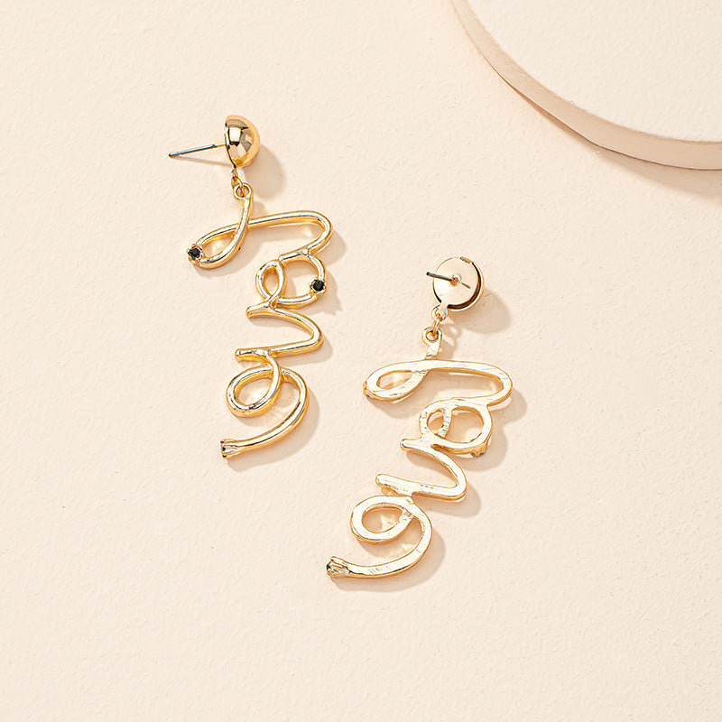 Love Letter Asymmetric Exaggerated Earrings