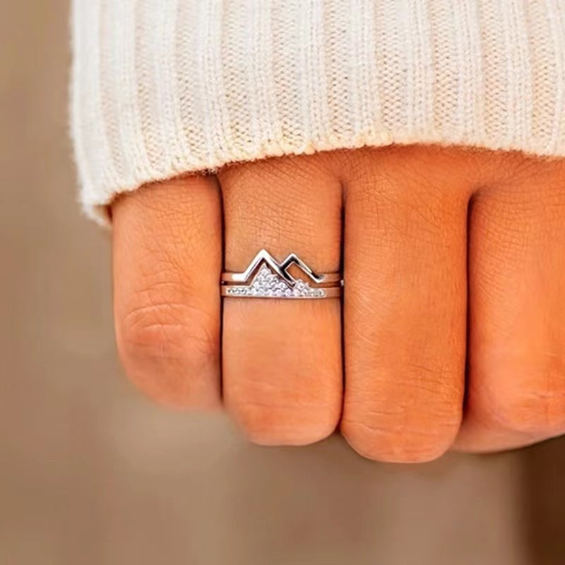 Mountain Zircon Opening Sterling Silver Ring