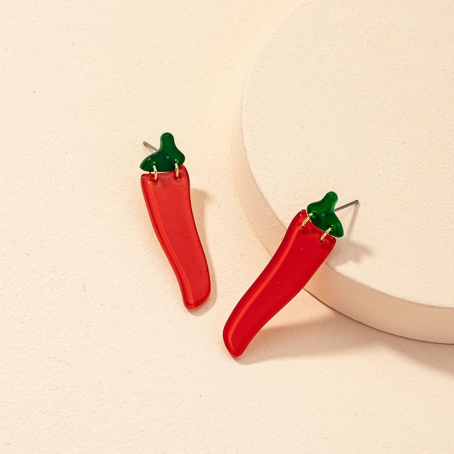 Exaggerated Red Pepper Earrings Set - Vienna Verve Collection