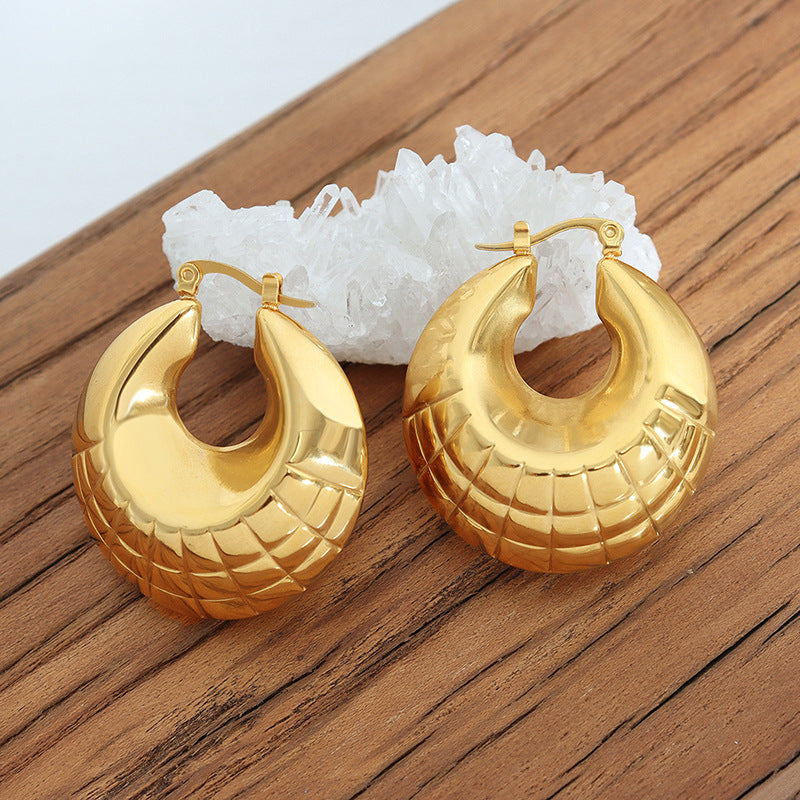 Extravagant Hollow Geometric Earrings in 18K Gold - Wholesale Stainless Steel Jewelry