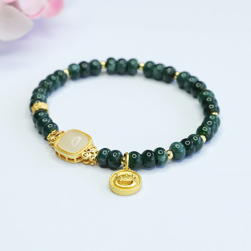 Dragon Year Sterling Silver Jade Bracelet