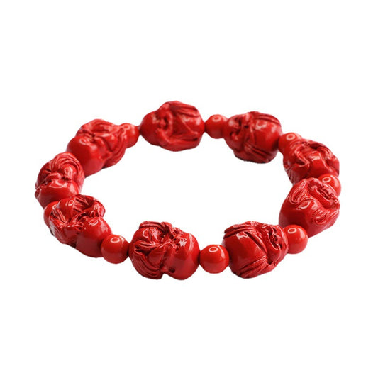 Cinnabar and Red Sand Bracelet Set with Little Buddha Bracelets