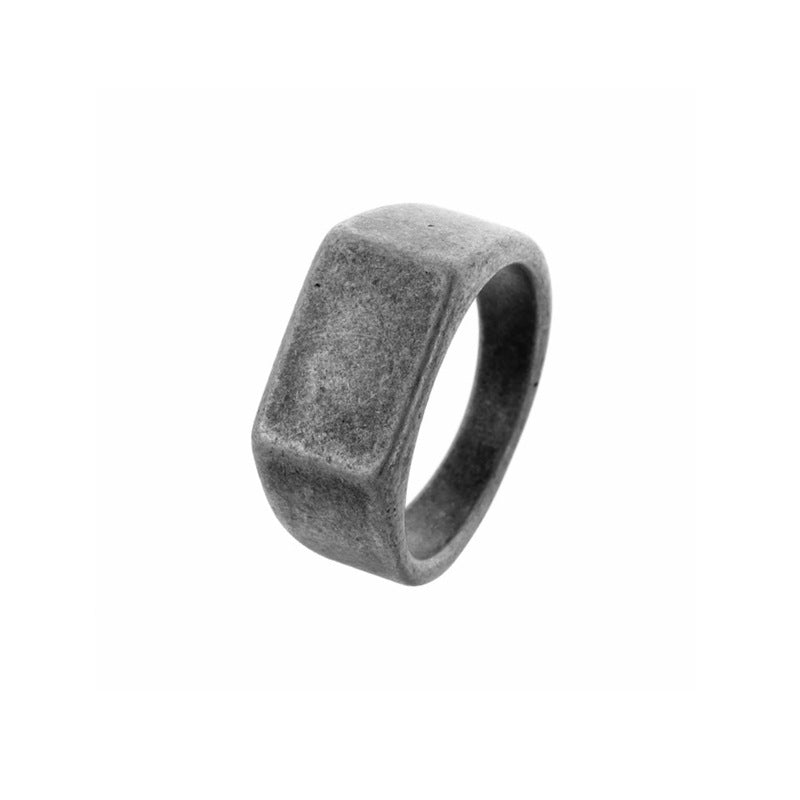 Titanium Steel Outdoor Men's Ring with Unique Sand Face Design