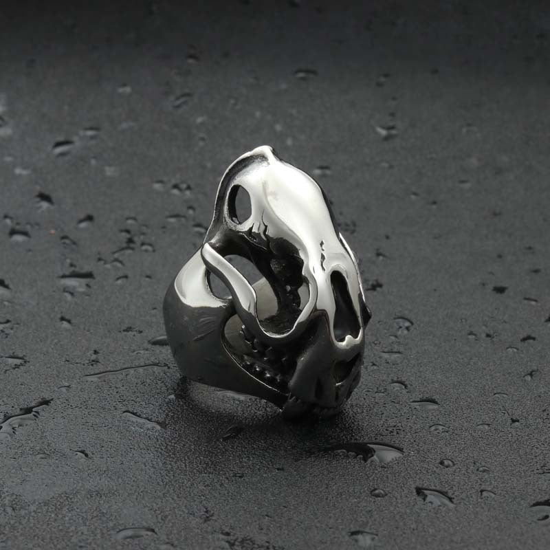 Titanium Steel Big Monster Head Ring - Retro Punk Jewelry for Men