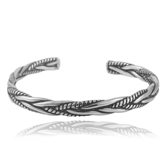 Titanium Steel Woven Bracelet for Men - Modern Twist Design & Durable Elegance