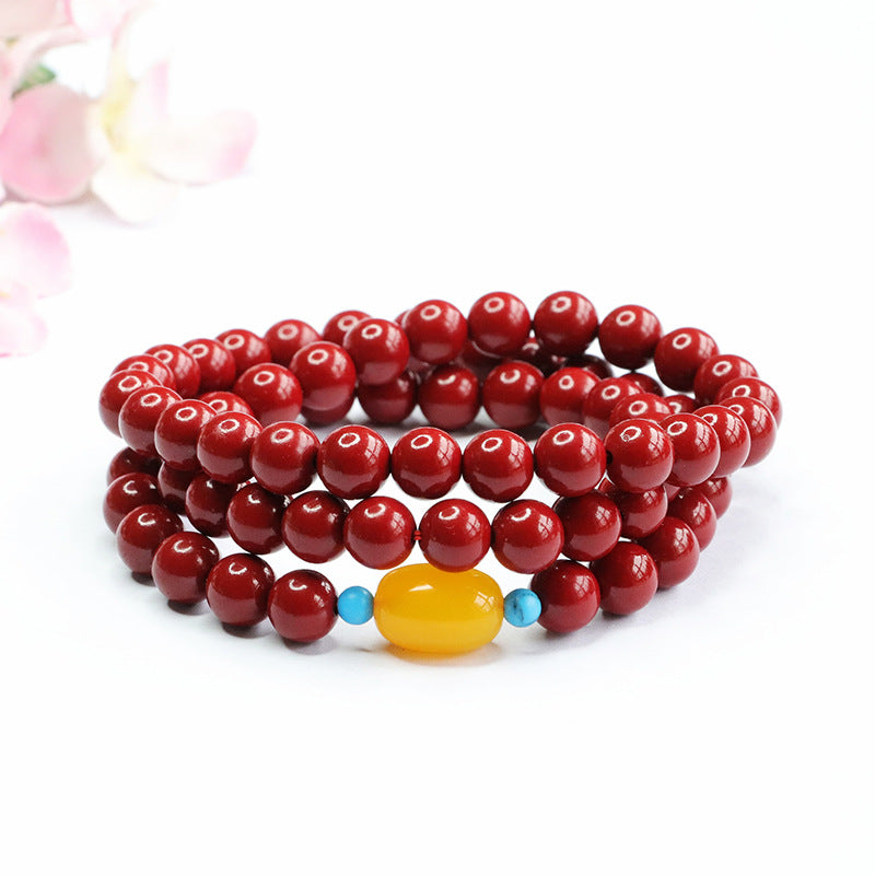 Purple Sand Multi-ring Bracelet Cinnabar Yellow Chalcedony Bracelet