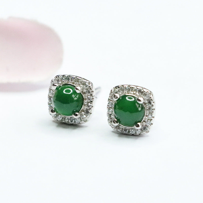 Sterling Silver Jade Earrings from the Fortune's Favor Collection