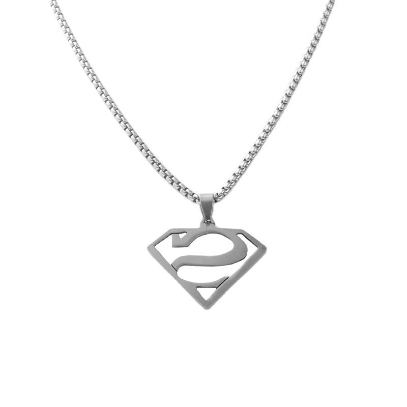 Stylish Titanium Steel Hollow S Pendant Necklace for Men - Retro Trendy Design