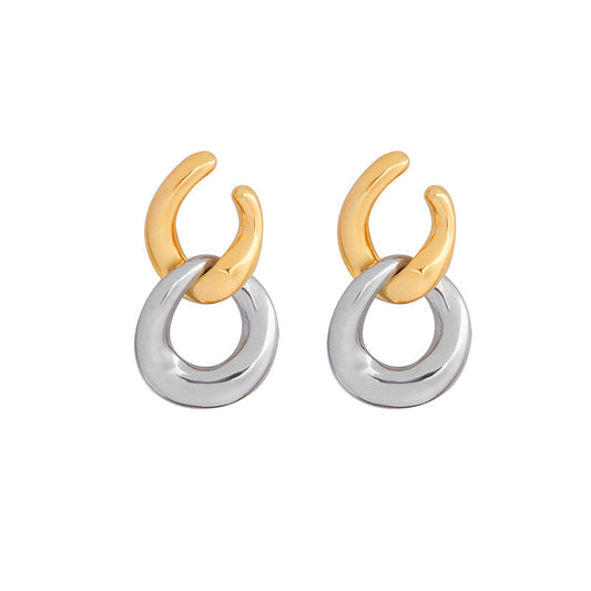 Golden Split Ring Stud Earrings - Planderful Everyday Genie Collection