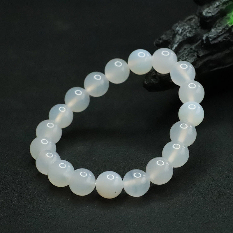 Lychee Chalcedony Bracelet with Sterling Silver Needle