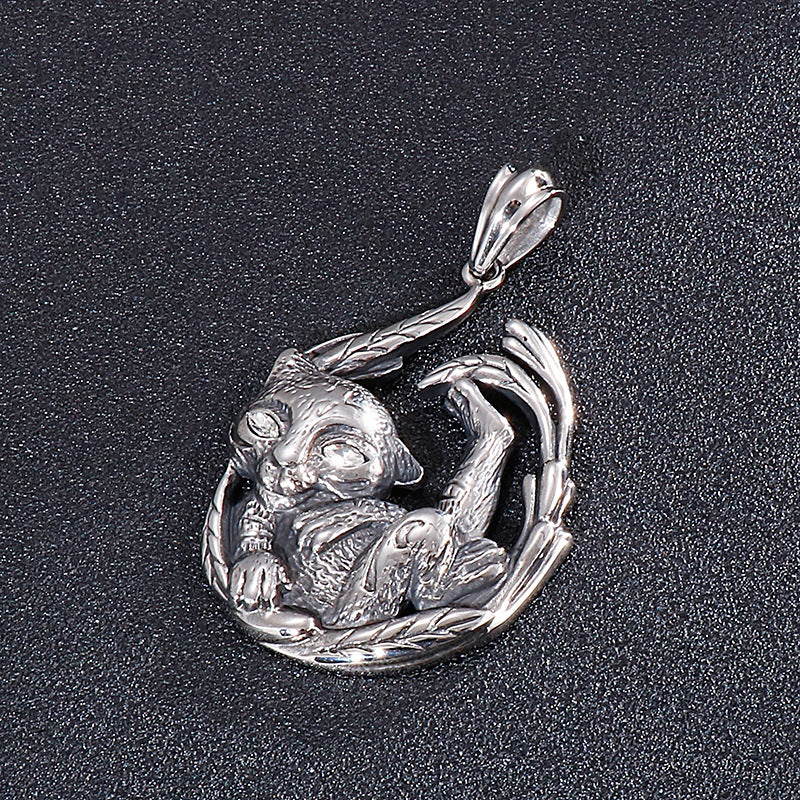 Fantasy Tiger Titanium Steel Men's Pendant - Domineering European Style