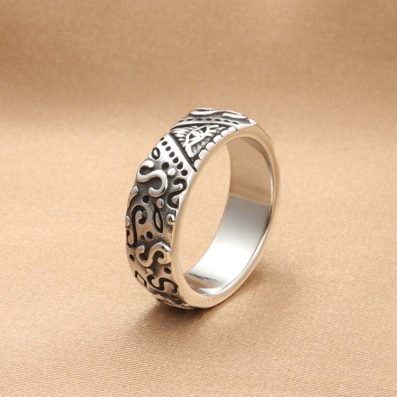 Titanium Steel Masonic Eye Ring for Men - Retro Trendy Stainless Steel Accessory